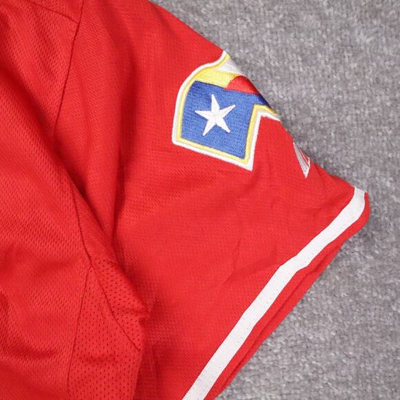 Texas Rangers Baseball Mitch Moreland #18 Size 50 Red Full Button Up Jersey - Picture 10 of 12